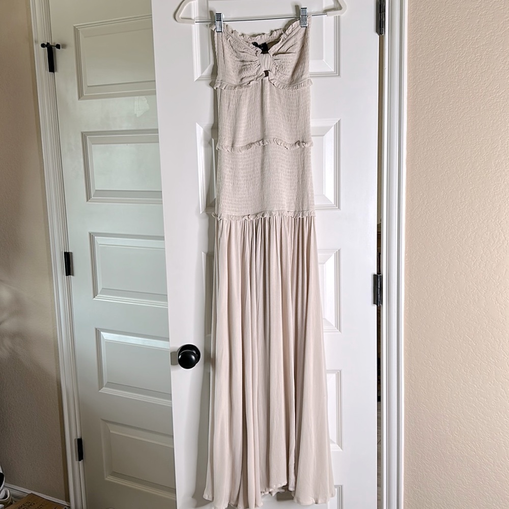 COPY - Womens strapless maxi dress with slit no lining